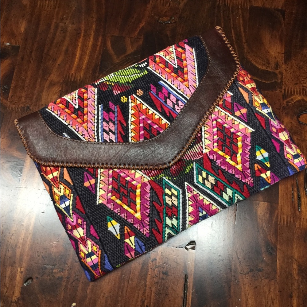 Huipil clutch bag handwoven kindle ipad purse